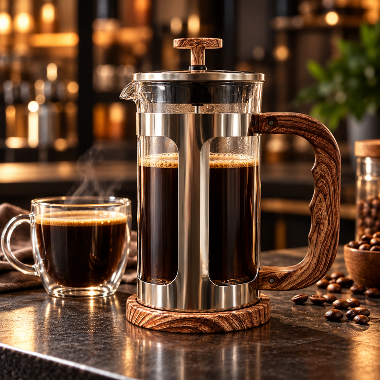 فرنچ پرس AOYALAI مدل TRENDY حجم ۶۰۰ میلیلیتر طرح چوب